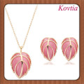 free shipping natural opal the beads pink opal heart jewelry set